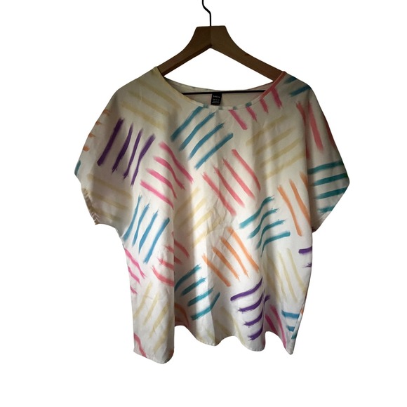 SHEIN Tops - SHEIN Blouse Womens XL Multicolor  Short Sleeve Top